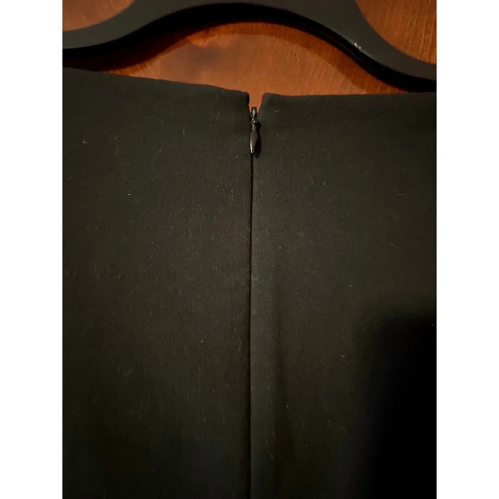 Banana Republic Black Dress Square Neck Bell Sleeve Career Cocktail‎ Sheath S 0